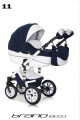 Коляска 2 в 1 Riko Bruno Ecco 11 бело-синий