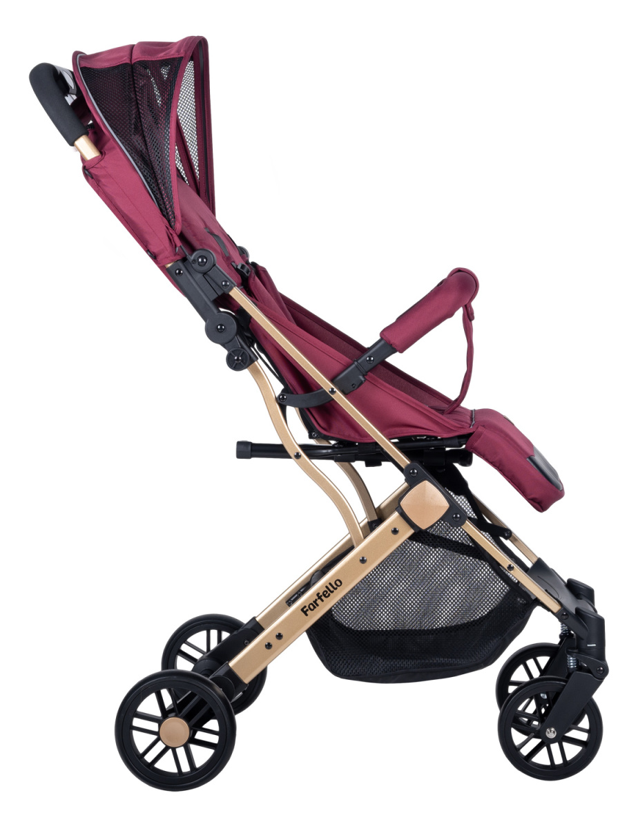 Коляска детская прогулочная Farfello Comfy Go (Cherry/ Вишня (золото) CG-66)