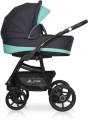 Коляска 2 в 1 Riko Basic Alfa Ecco 04 черно-голубой