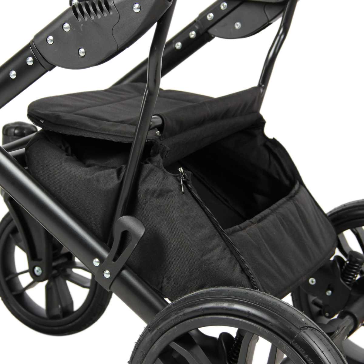 Коляска 2 в 1 Indigo MIO - Mi 06 (шалфей кожа+зеленый узор)