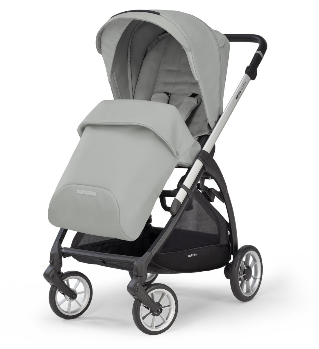 Коляска 2 в 1 Inglesina Electa с подставкой под люльку Stand Up,  Greenwich Silver
