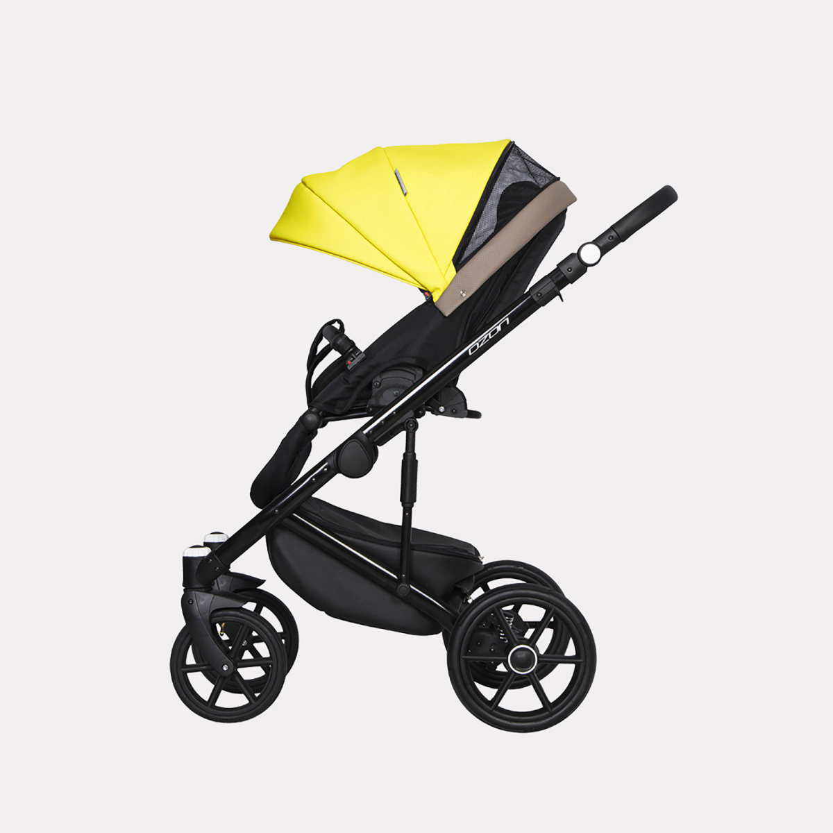 Коляска 2 в 1 Riko Basic Ozon Ecco 26, лимонный-бежевый