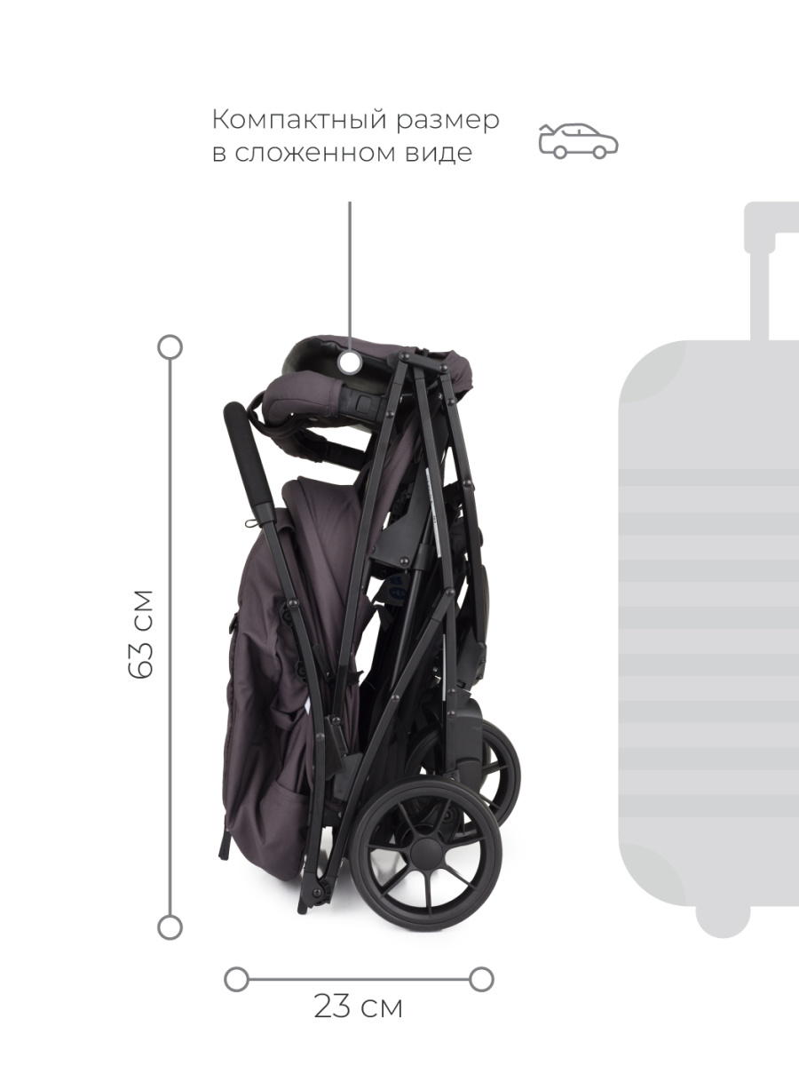 Коляска прогулочная Mowbaby Fast RA081 Carbon. Цвет: Графит
