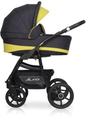 Коляска 3 в 1 Riko Basic Alfa Ecco 10 черно-желтый