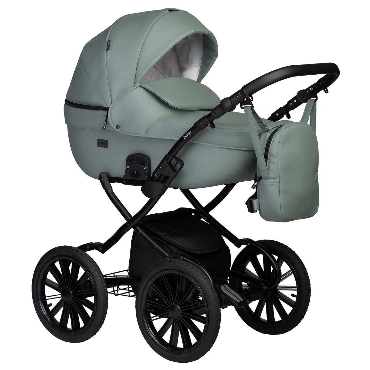 Коляска 2 в 1 Indigo MIO ECO Plus 14 - 03 (шалфей кожа)