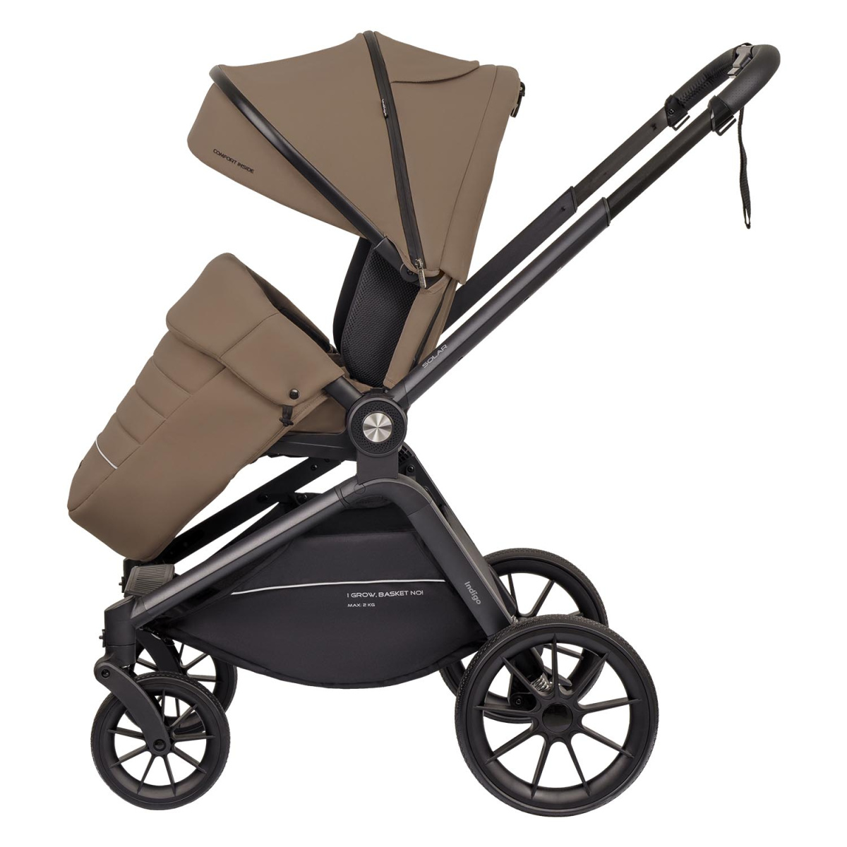 Коляска 2 в 1 Indigo SOLAR темно-бежевый