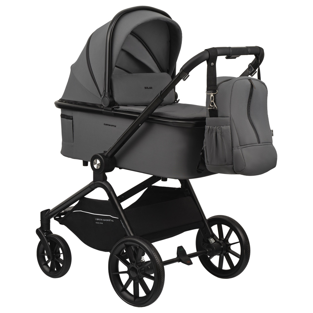 Коляска 2 в 1 Indigo SOLAR серый