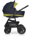 Коляска 2 в 1 Riko Basic Alfa 01 черно-салатовый