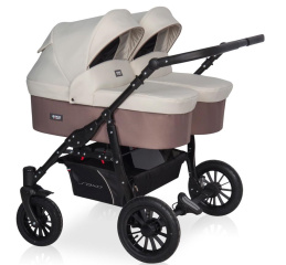 Коляска для двойни 2 в 1 Riko Basic Saxo 03 бежевый-коричневый