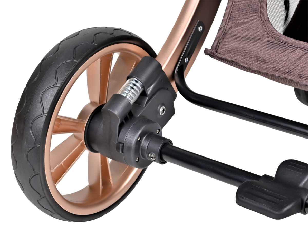 Коляска трансформер Farfello Aimile Original New Gold (Шоколадный NDG-3)