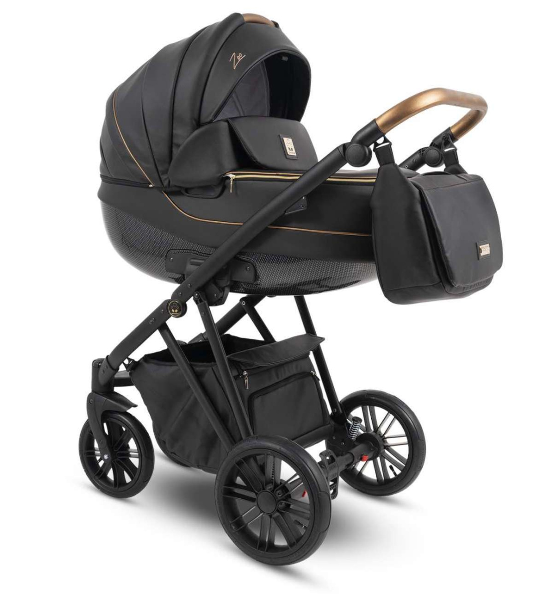 Коляска Camarelo Zeo 2 в 1 экокожа черный