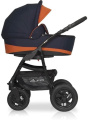 Коляска 3 в 1 Riko Basic Alfa 04 черно-оранжевый