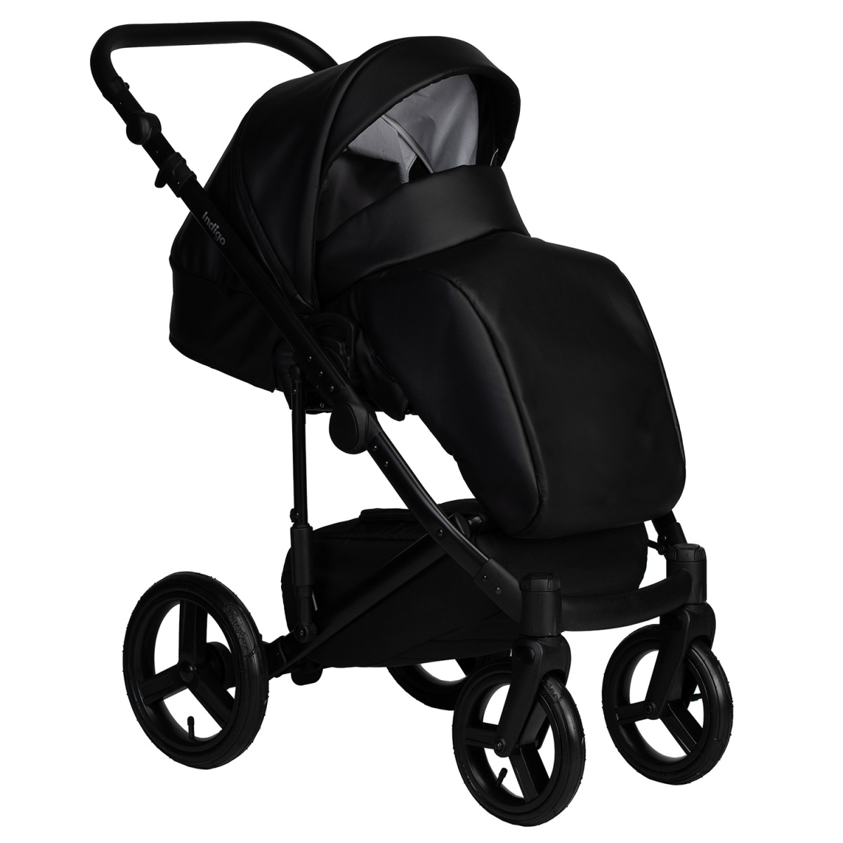 Коляска 2в1 Indigo LAMAR - La 08 (черная кожа)