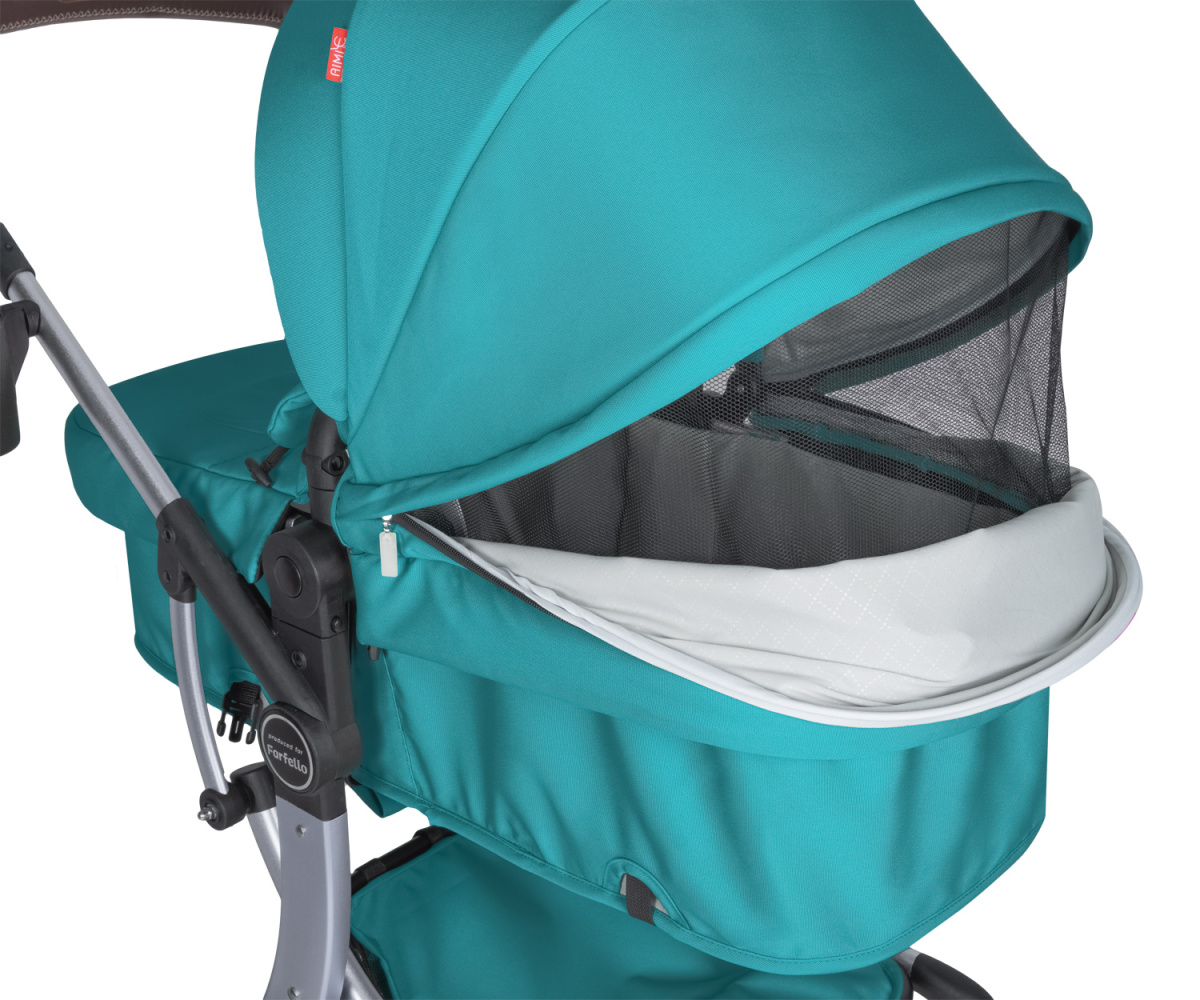 Коляска трансформер Farfello Aimile Original New Silver (Голубая гавань NDS-6)