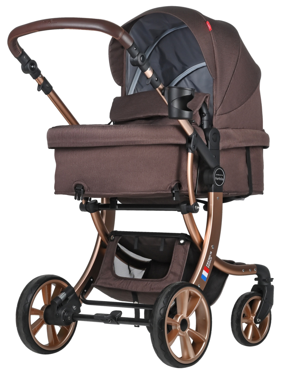 Коляска трансформер Farfello Aimile Original New Gold (Шоколадный NDG-3)