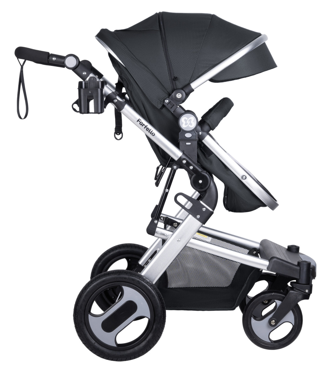 Коляска трансформер Farfello Diamond All-season (Насыщенный Черный)