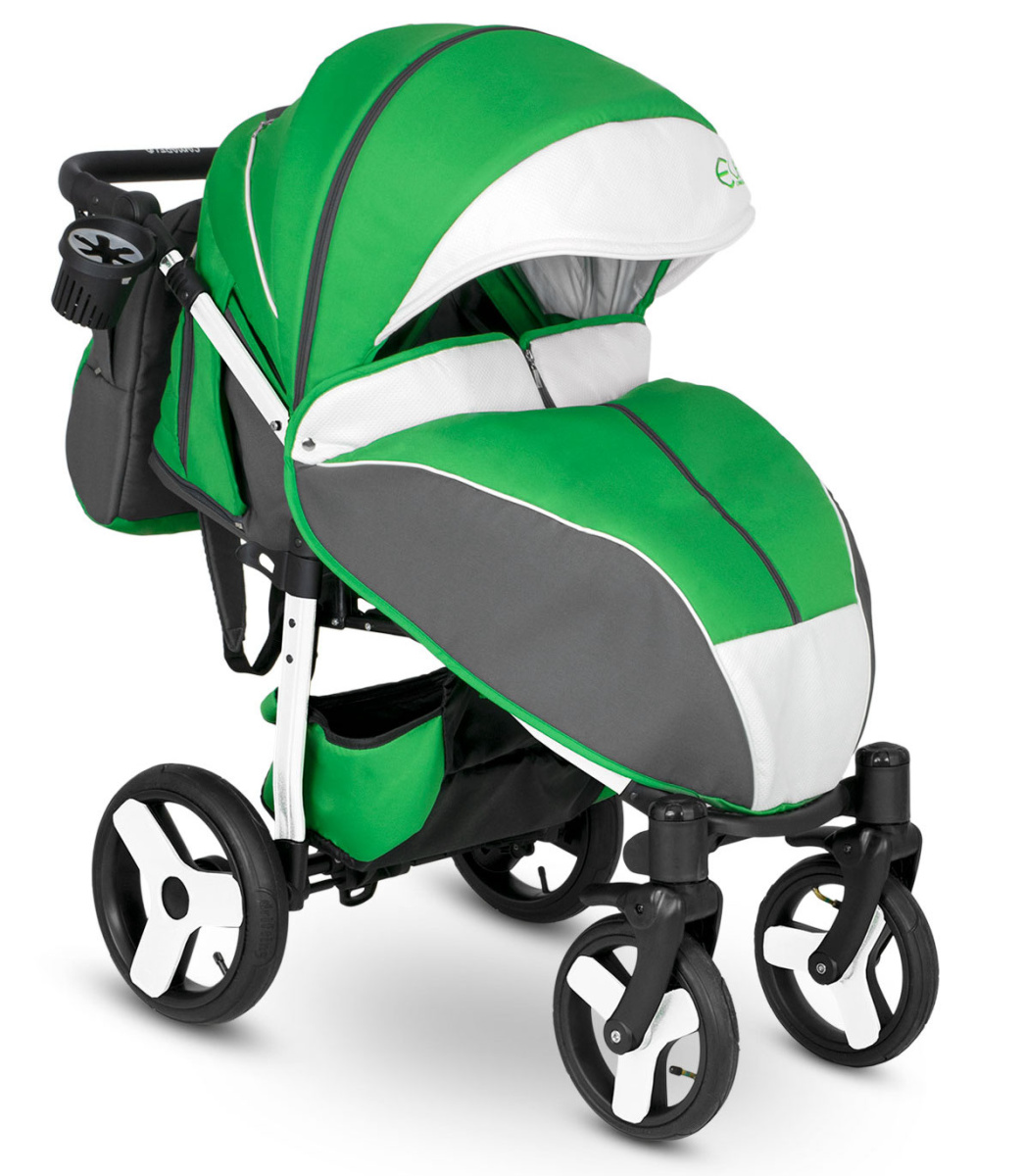 Прогулочная коляска Camarelo Elf белая рама зеленый